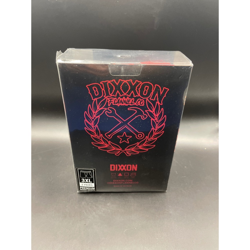 Dixxon Flannel Co Mens Premium Boxer Briefs 2-Pack Black Floral Red Logo 3XL New - Picture 2 of 2